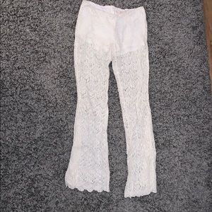 Cream knit GUESS pants